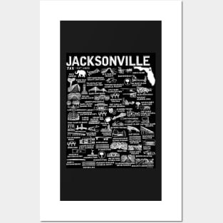 Jacksonville Map Art Posters and Art